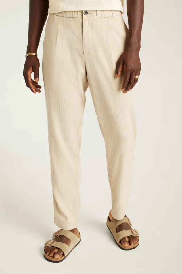 Men Seasonal Pants Bonobos Linen Blend Boardwalk Pant Taupe Stripe