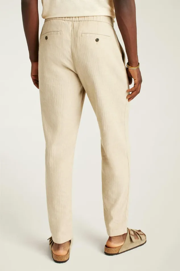 Men Seasonal Pants Bonobos Linen Blend Boardwalk Pant Taupe Stripe