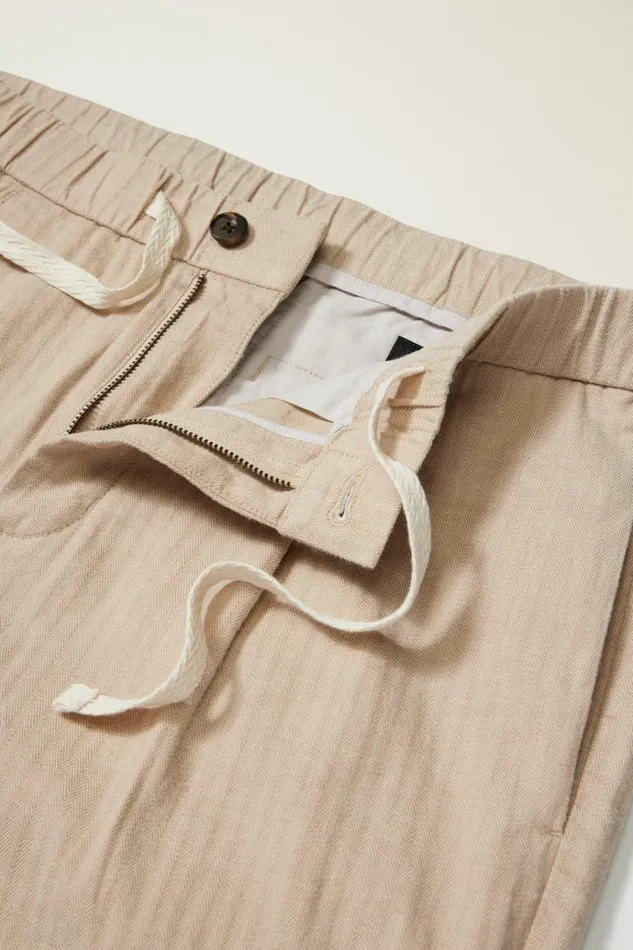 Men Seasonal Pants Bonobos Linen Blend Boardwalk Pant Taupe Stripe