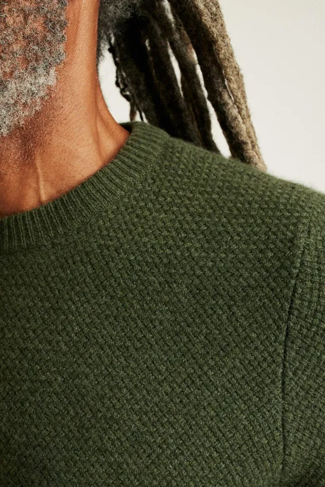 Men Seasonal Sweaters Bonobos Cashmere Crew Neck Sweater Green