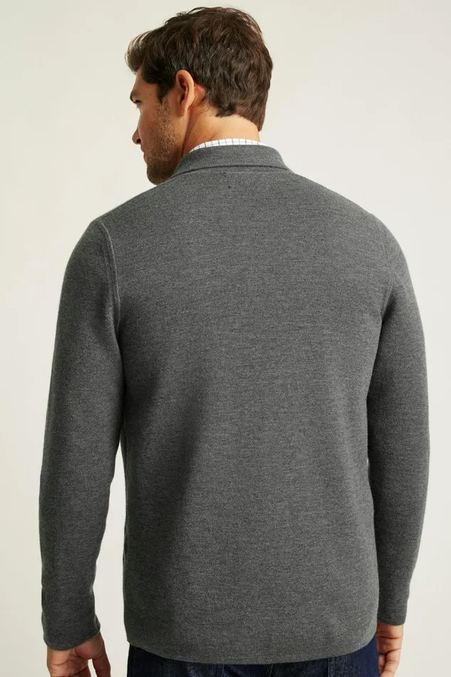 Men Seasonal Sweaters Bonobos Merino Sweater Blazer Charcoal