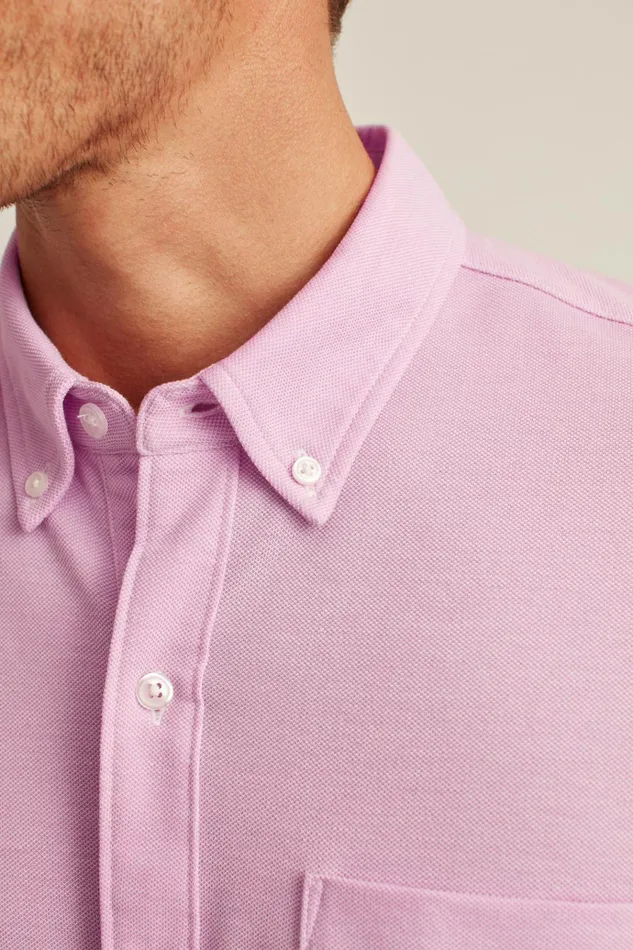 Men Short Sleeve Shirts Bonobos Knit Oxford Short Sleeve Shirt Orchid Smoke