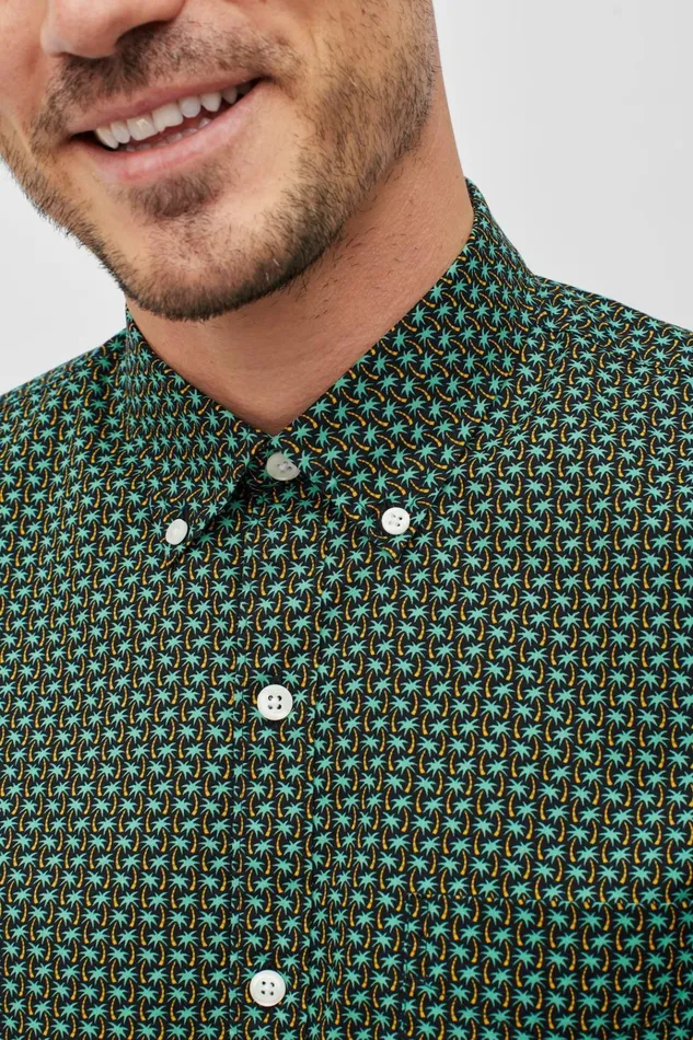 Men Short Sleeve Shirts Bonobos Riviera Short Sleeve Shirt Palm Parade