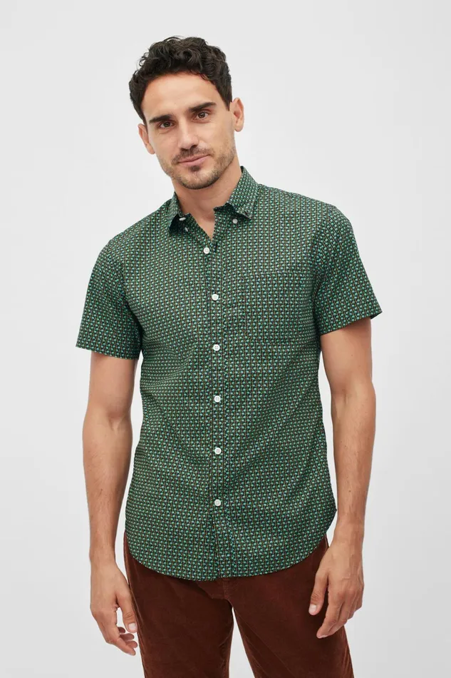 Men Short Sleeve Shirts Bonobos Riviera Short Sleeve Shirt Palm Parade
