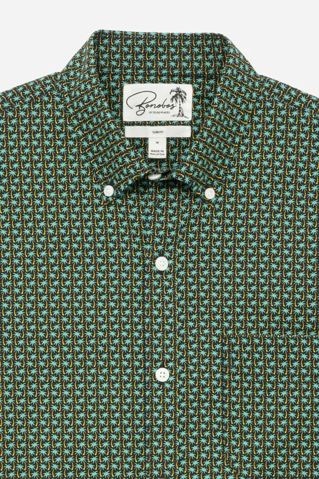 Men Short Sleeve Shirts Bonobos Riviera Short Sleeve Shirt Palm Parade