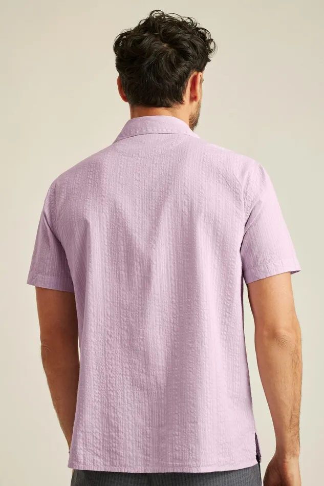 Men Short Sleeve Shirts Bonobos Seersucker Cabana Shirt Pastel Lilac