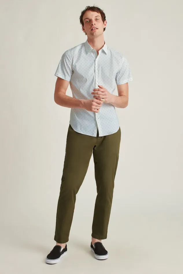 Men Short Sleeve Shirts Bonobos Tech Short Sleeve Shirt Oasis Leaves