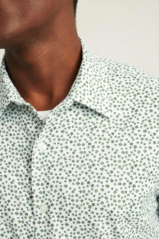 Men Short Sleeve Shirts Bonobos Tech Short Sleeve Shirt White Petra Floral