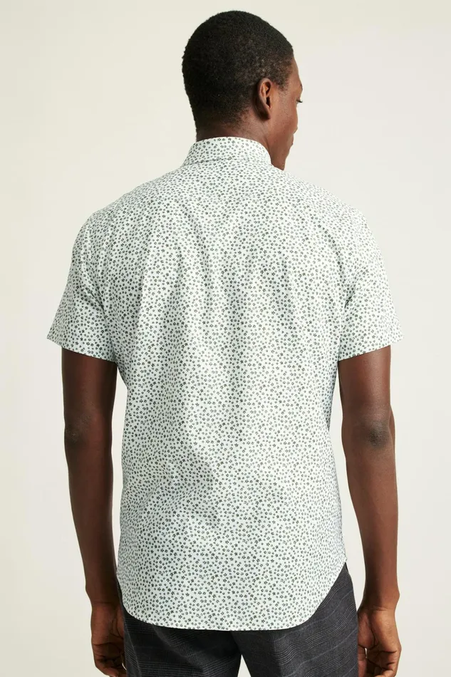 Men Short Sleeve Shirts Bonobos Tech Short Sleeve Shirt White Petra Floral