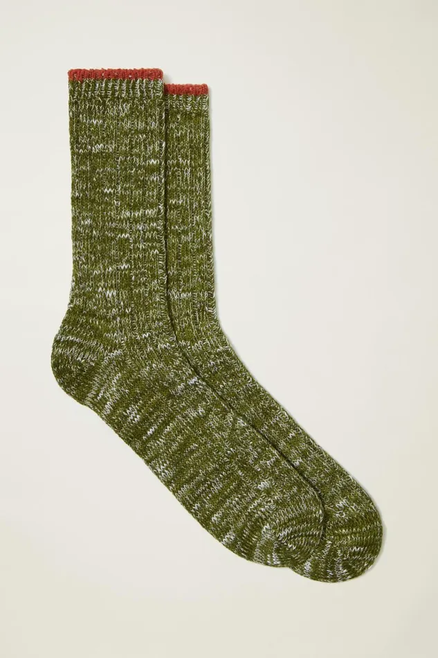 Men Socks and Underwear Bonobos Marled Camp Sock Green