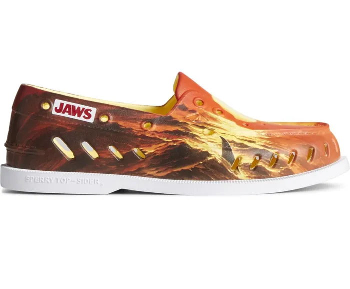 Men Sperry X JAWS Authentic Original Float Boat Shoe Orange Multi Sperry Sandals Men Sperry X JAWS Authentic Original Float Boat Shoe Orange Multi Sperry Sandals