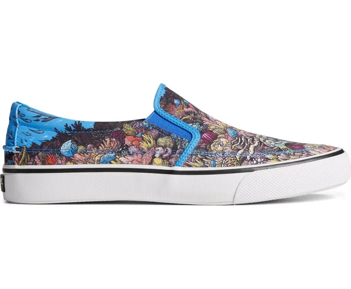 Men Sperry X Kerby Striper II Utopia Slip On Sneaker Blue Multi Sperry Sneakers