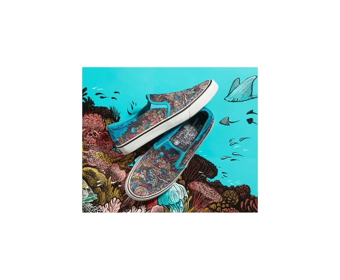 Men Sperry X Kerby Striper II Utopia Slip On Sneaker Blue Multi Sperry Sneakers