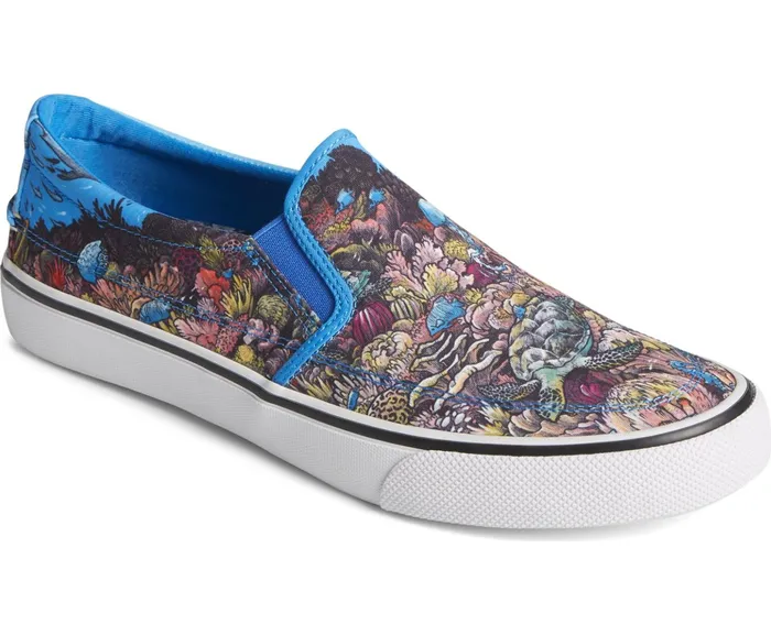 Men Sperry X Kerby Striper II Utopia Slip On Sneaker Blue Multi Sperry Sneakers