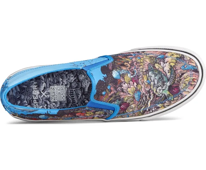 Men Sperry X Kerby Striper II Utopia Slip On Sneaker Blue Multi Sperry Sneakers