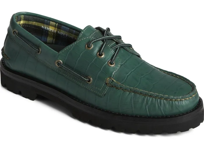 Men Sperry X Malbon Authentic Original 3Eye Croc Boat Shoe Green Sperry Boat Shoes Men Sperry X Malbon Authentic Original 3Eye Croc Boat Shoe Green Sperry Boat Shoes