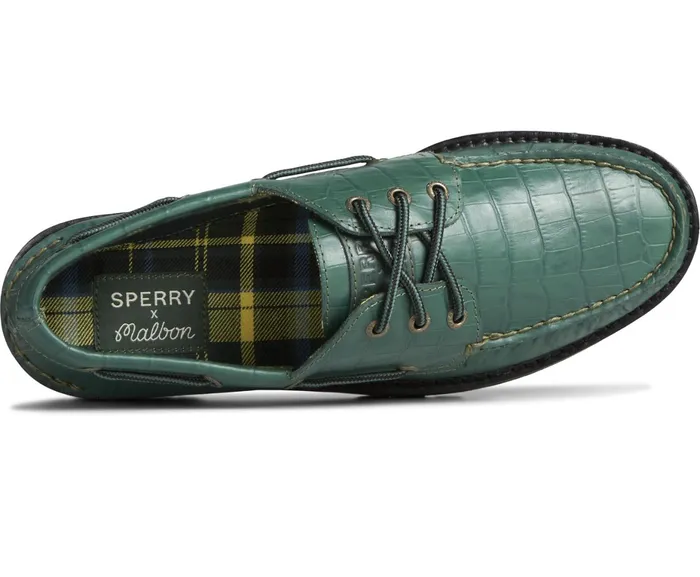 Men Sperry X Malbon Authentic Original 3Eye Croc Boat Shoe Green Sperry Boat Shoes Men Sperry X Malbon Authentic Original 3Eye Croc Boat Shoe Green Sperry Boat Shoes