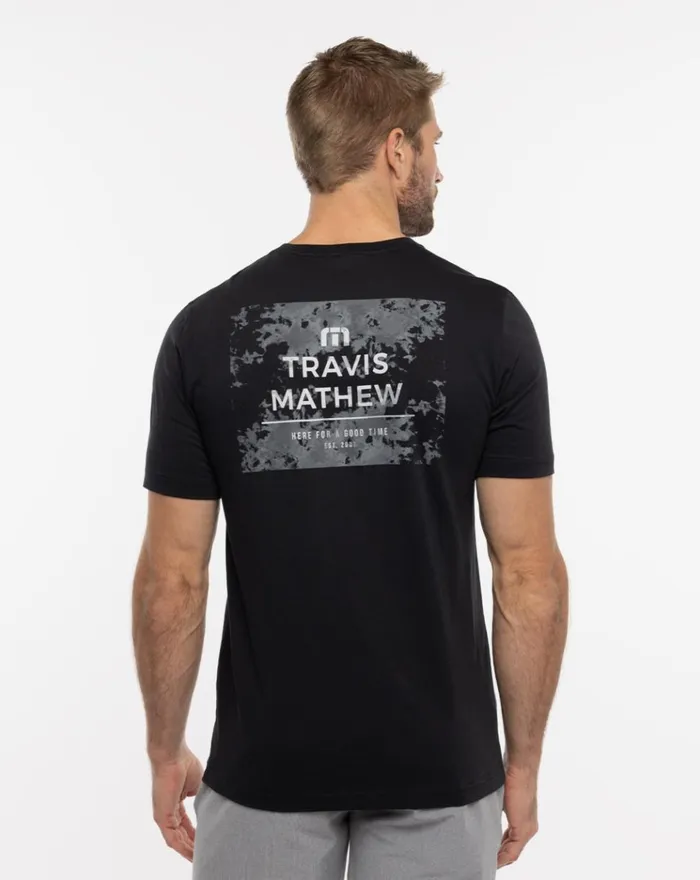Men Tees TravisMathew ACTION PLAN TEE Black Men Tees TravisMathew ACTION PLAN TEE Black