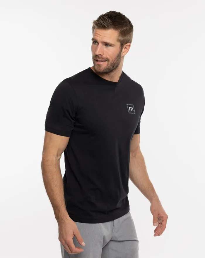 Men Tees TravisMathew ACTION PLAN TEE Black Men Tees TravisMathew ACTION PLAN TEE Black