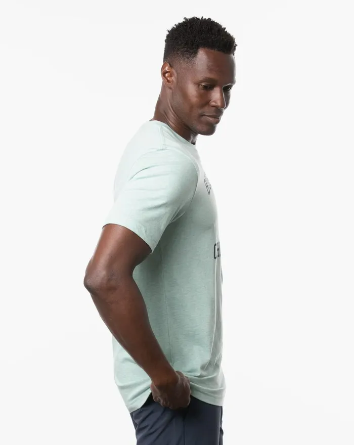 Men Tees TravisMathew CADDY DAY TEE Heather Neptune Green
