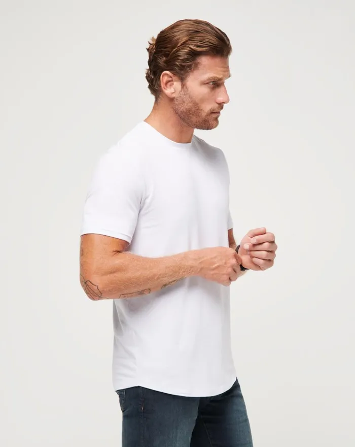 Men Tees TravisMathew CLOUD CREW TEE White
