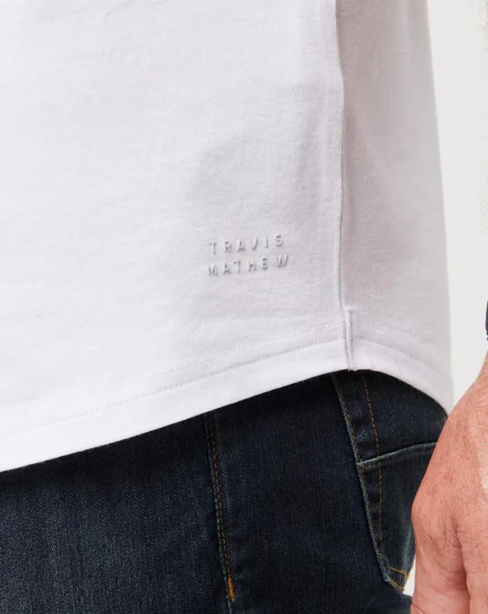 Men Tees TravisMathew CLOUD CREW TEE White