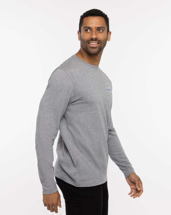 Men Tees TravisMathew EXTRA SHOT LONG SLEEVE TEE Heather Grey Men Tees TravisMathew EXTRA SHOT LONG SLEEVE TEE Heather Grey