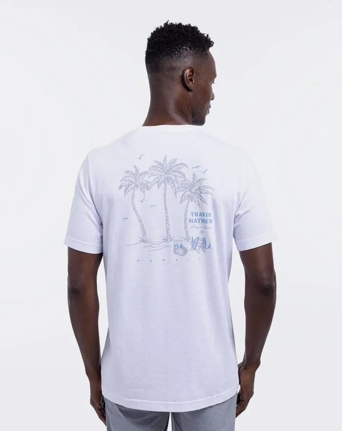 Men Tees TravisMathew HILLTOP TRAIL TEE White Men Tees TravisMathew HILLTOP TRAIL TEE White