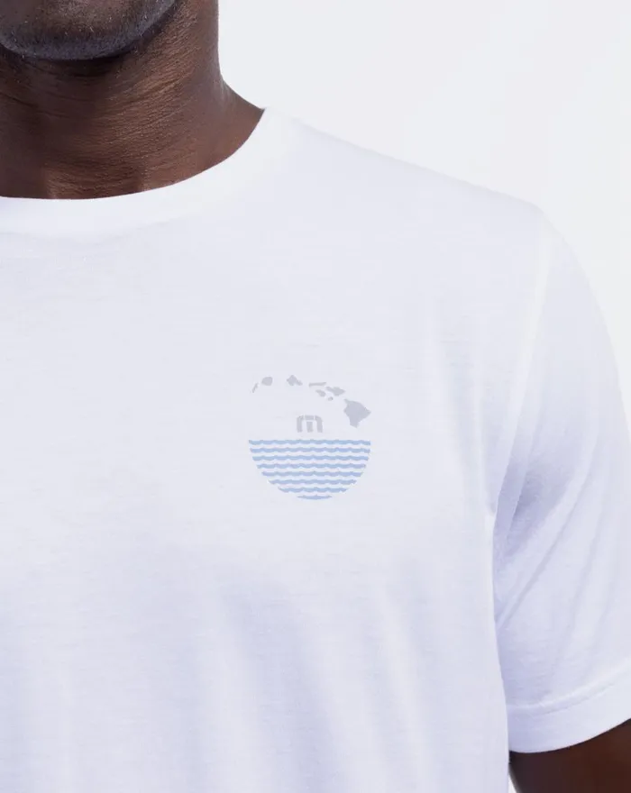 Men Tees TravisMathew HILLTOP TRAIL TEE White Men Tees TravisMathew HILLTOP TRAIL TEE White