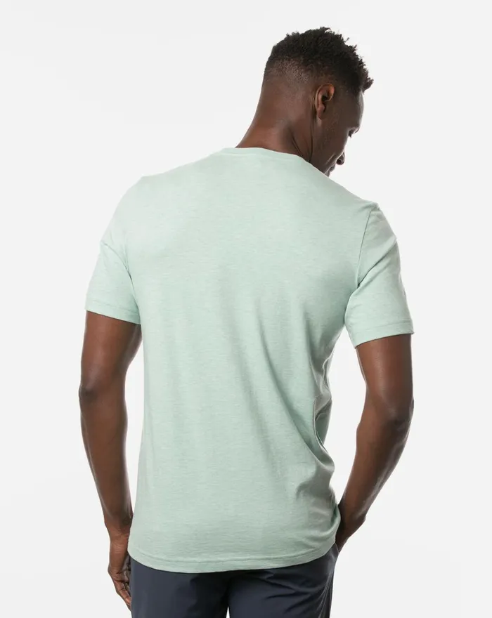 Men Tees TravisMathew JETTY WALKER TEE Heather Neptune Gree