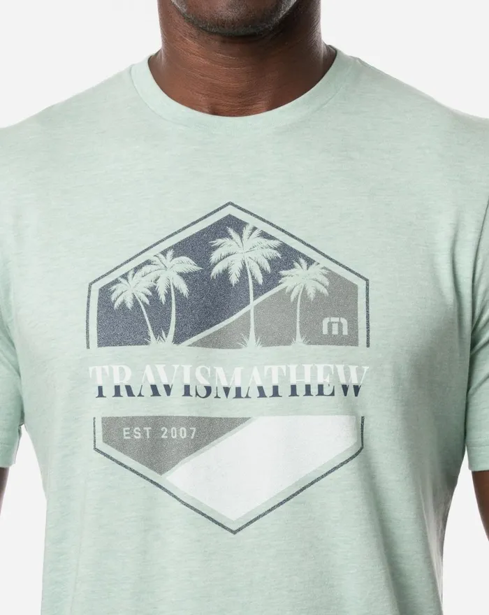 Men Tees TravisMathew JETTY WALKER TEE Heather Neptune Gree