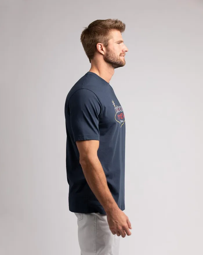 Men Tees TravisMathew LA TO VEGAS TEE Mood Indigo