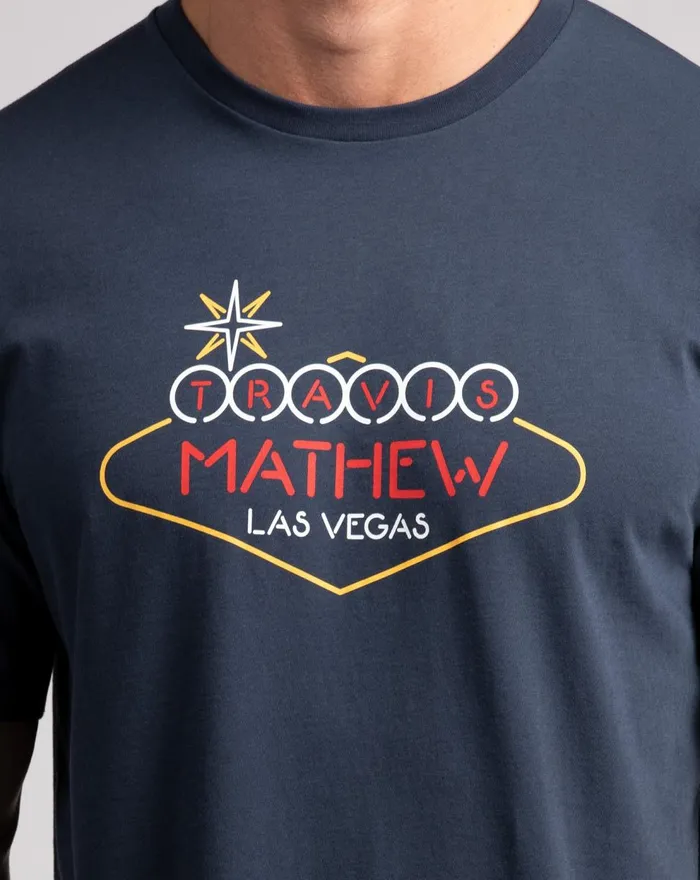 Men Tees TravisMathew LA TO VEGAS TEE Mood Indigo