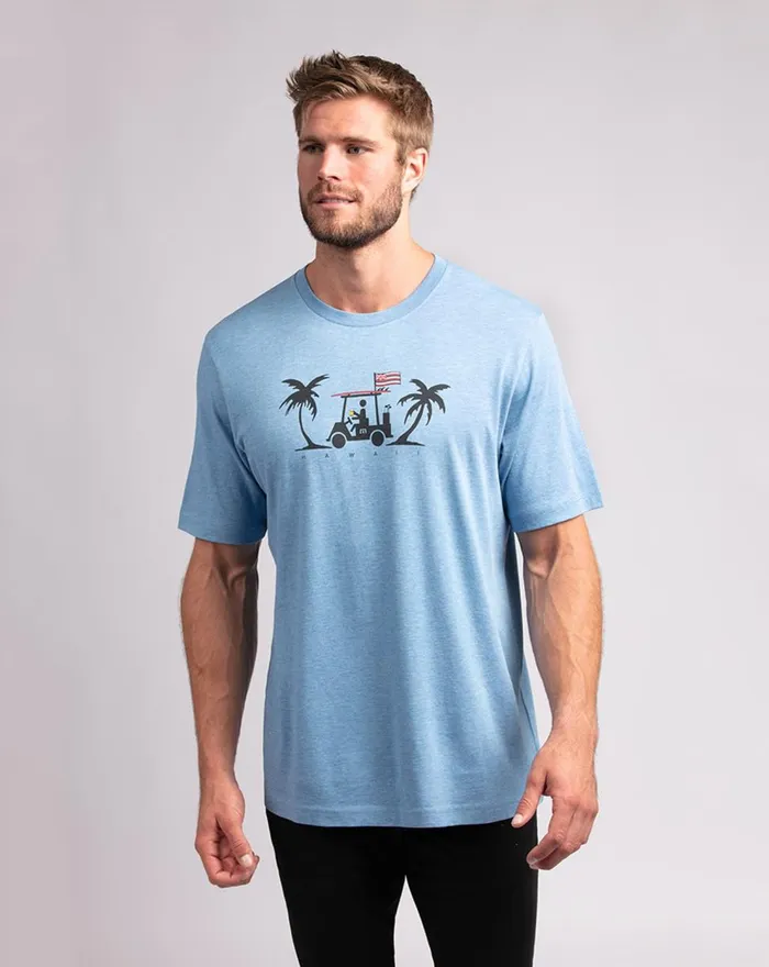 Men Tees TravisMathew PIPELINE DREAMS TEE Heather Blue