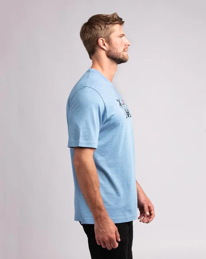 Men Tees TravisMathew PIPELINE DREAMS TEE Heather Blue