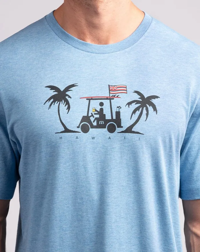 Men Tees TravisMathew PIPELINE DREAMS TEE Heather Blue