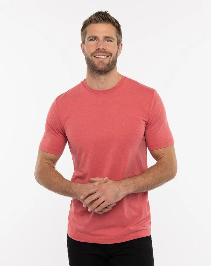 Men Tees TravisMathew POTHOLDER CREW TEE Heather Americana