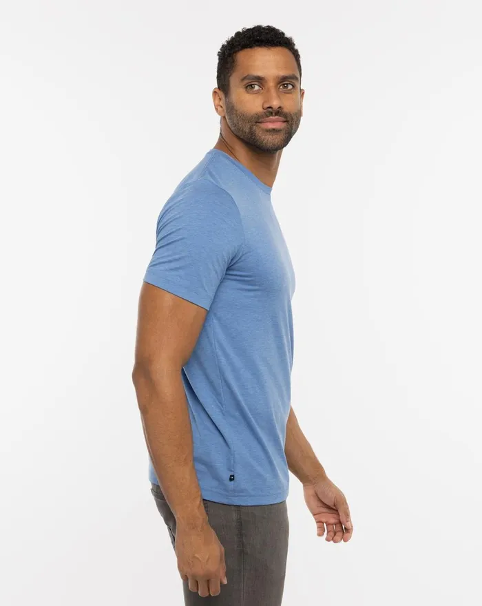 Men Tees TravisMathew POTHOLDER CREW TEE Heather Federal Blue