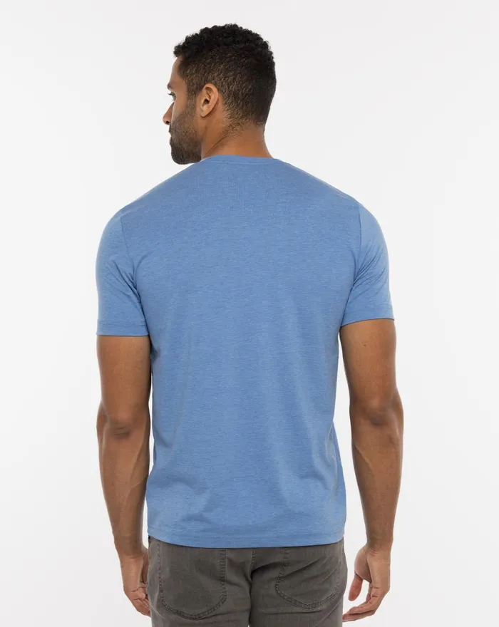 Men Tees TravisMathew POTHOLDER CREW TEE Heather Federal Blue
