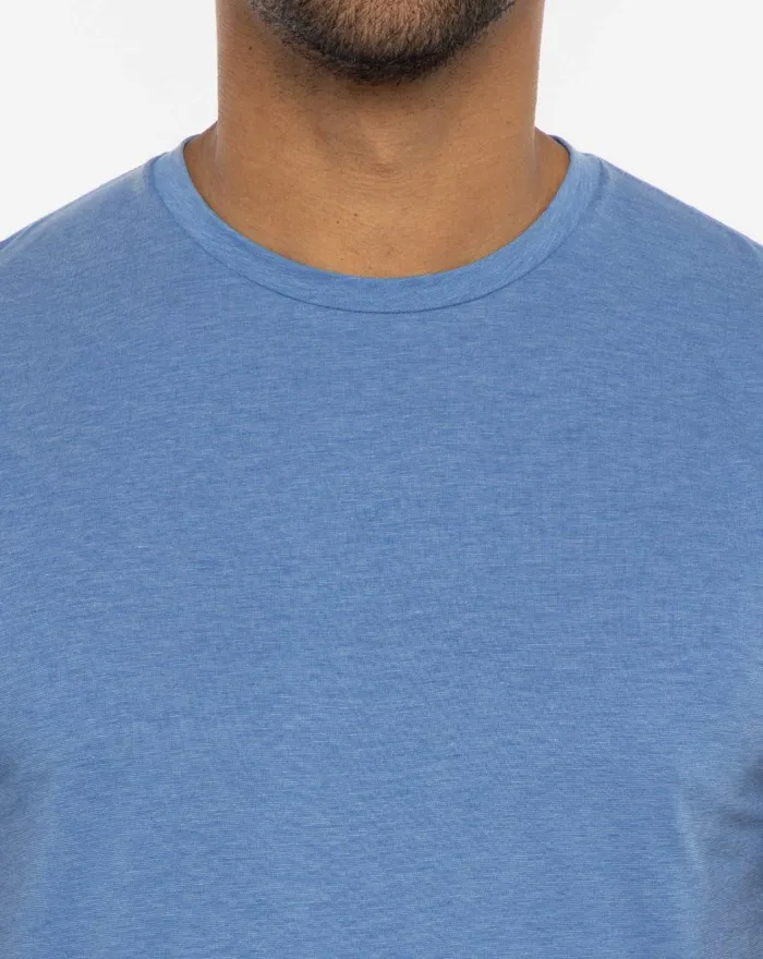 Men Tees TravisMathew POTHOLDER CREW TEE Heather Federal Blue