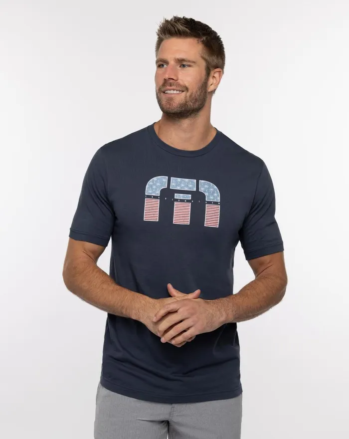 Men Tees TravisMathew SOLAR FLARE TEE Blue Nights