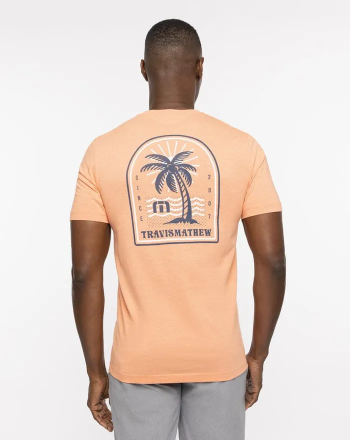 Men Tees TravisMathew SPANISH VILLA TEE Heather Melon Men Tees TravisMathew SPANISH VILLA TEE Heather Melon