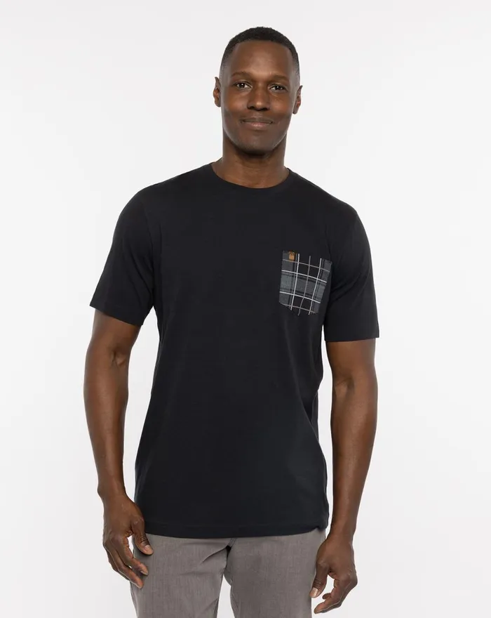 Men Tees TravisMathew ST ANDREWS TEES AND TARTANS TEE Black