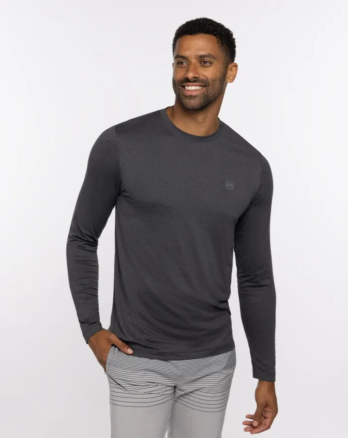 Men Tees TravisMathew TAKE THE CREDIT ACTIVE TEE Heather Dark Grey