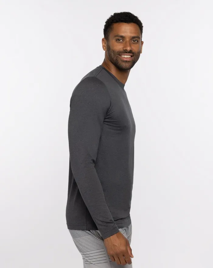 Men Tees TravisMathew TAKE THE CREDIT ACTIVE TEE Heather Dark Grey Men Tees TravisMathew TAKE THE CREDIT ACTIVE TEE Heather Dark Grey