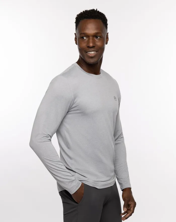 Men Tees TravisMathew TAKE THE CREDIT ACTIVE TEE Heather Light Grey Men Tees TravisMathew TAKE THE CREDIT ACTIVE TEE Heather Light Grey