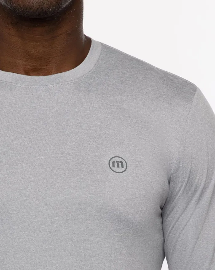 Men Tees TravisMathew TAKE THE CREDIT ACTIVE TEE Heather Light Grey Men Tees TravisMathew TAKE THE CREDIT ACTIVE TEE Heather Light Grey