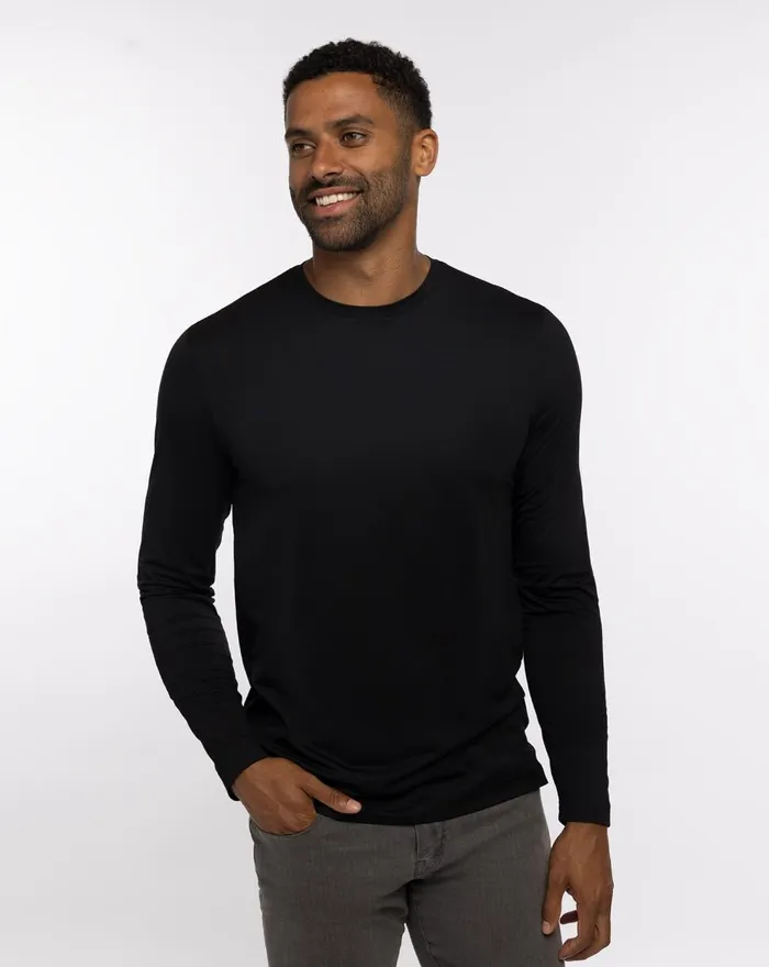 Men Tees TravisMathew THE CREW LONG SLEEVE TEE Black