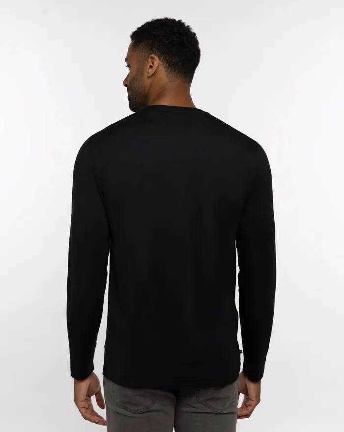 Men Tees TravisMathew THE CREW LONG SLEEVE TEE Black Men Tees TravisMathew THE CREW LONG SLEEVE TEE Black