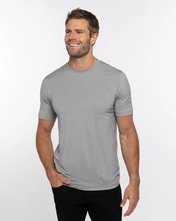 Men Tees TravisMathew THE CREW TEE Heather Medium Grey